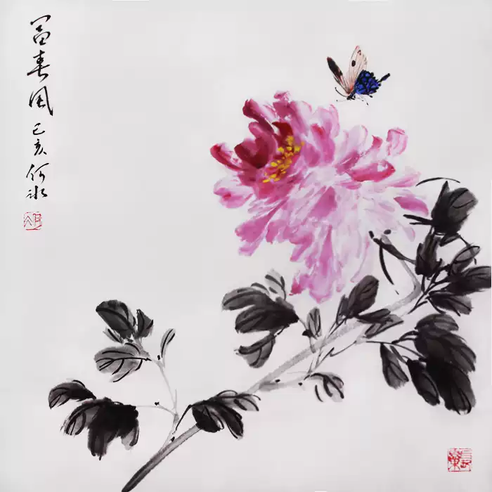原创手绘国画梅花挂画中式水墨书画作品字画真迹宣纸画芯40x34CM-淘宝