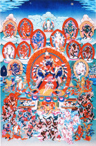 Yongzhongben teaches thangka tantric mother continued to deity high-definition printing brocade shotangka
