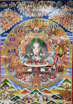  Yongzhong Original teaching Thangka Great Enlightenment Bronzing printing Brocade mounting original teaching Thangka ZZD787