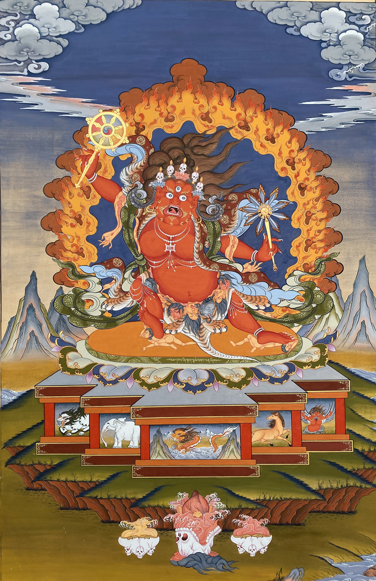 Yongzhong Benben teaches Tang Kahu clothes Ming Wang Dala Meiba Benzun High definition printed weave brocade framed