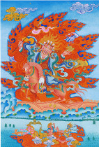 Yongzhongben teaches Thangka Arthur Jiaba Arthur Protector HD printing brocade shotangka