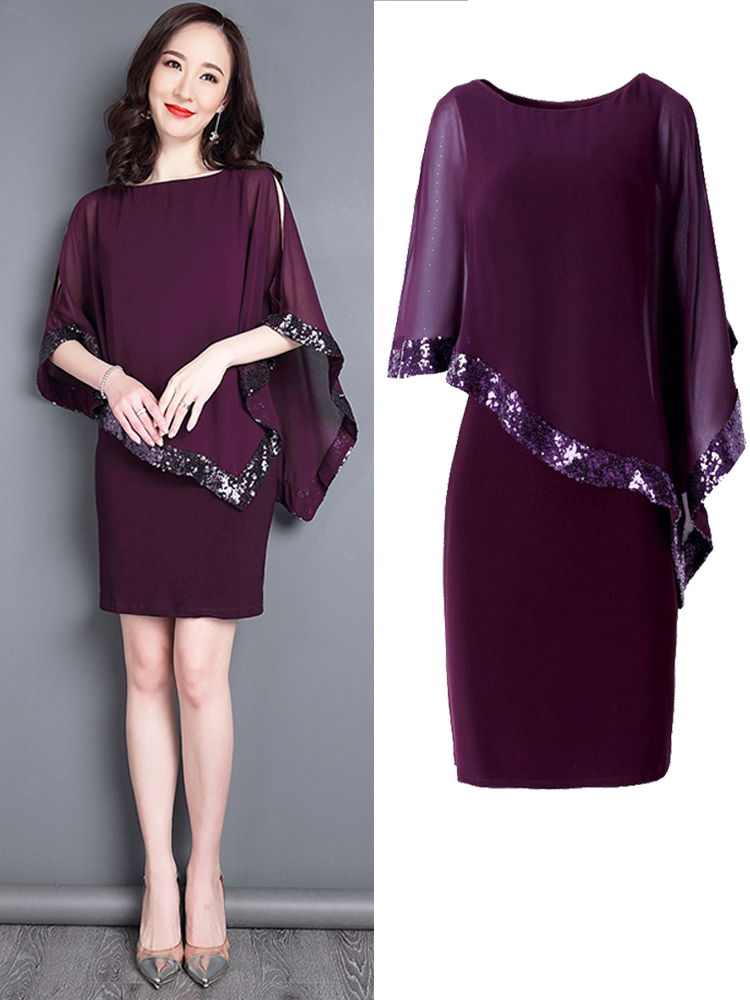 Wedding dress, purple skirt for mother, plus size