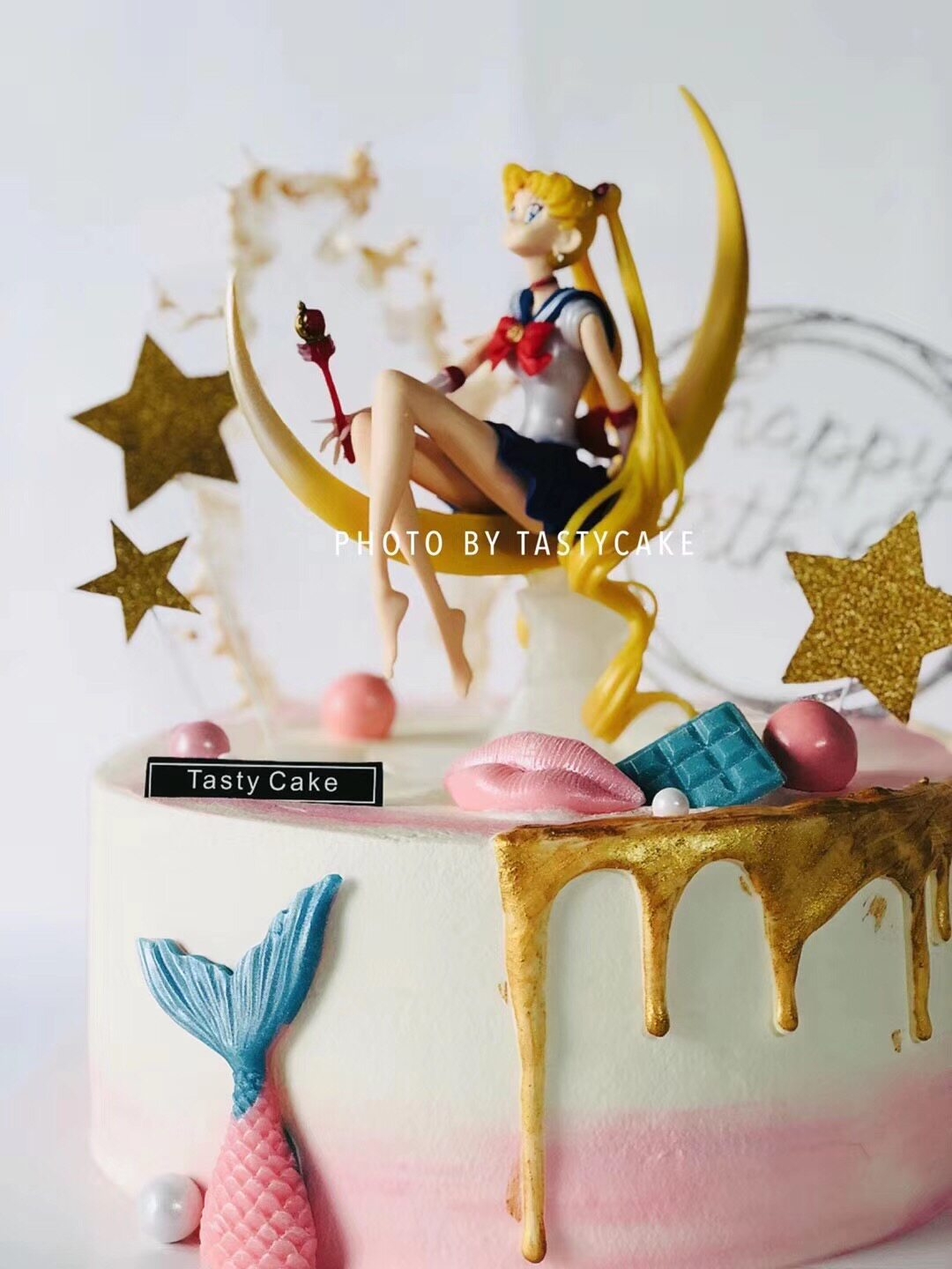 Birthday Cake Decoration Standing Pose Beauty Girl Sitting On Moon's Beauty Girl Water Ice Moon Paparazzi