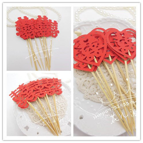 Cake decoration Chinese wedding dessert table decoration 10pcs