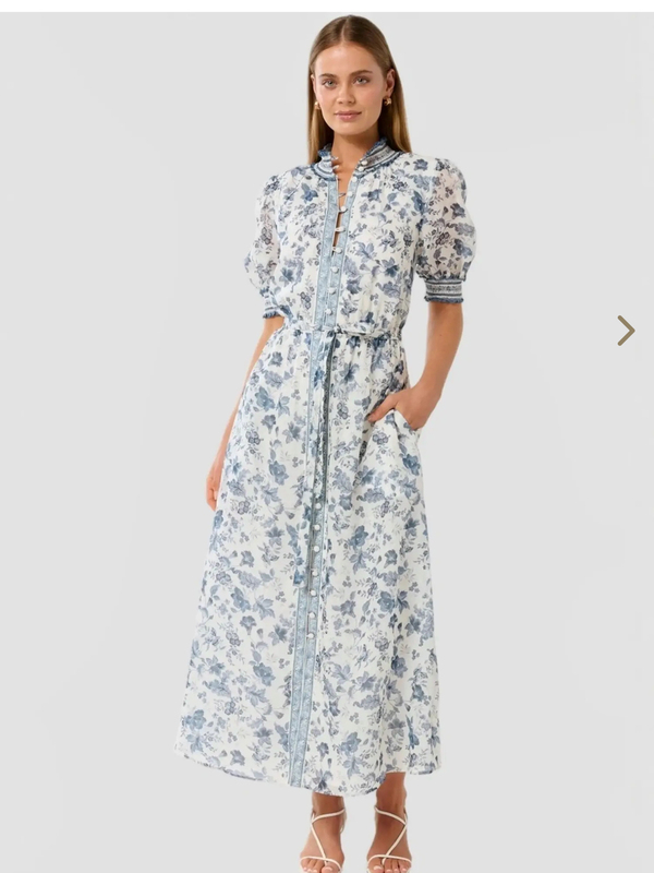 Foreign Trade |   Australian Red Label 【On Sale for 99 Euros】French-Style Holiday Print Cotton Dress, Gentle Tea Break Long Dress