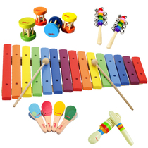 Baby infant comforting toy hand rattle rolling ring castanets music enlightenment early education percussion instrument ringing tube xylophone
