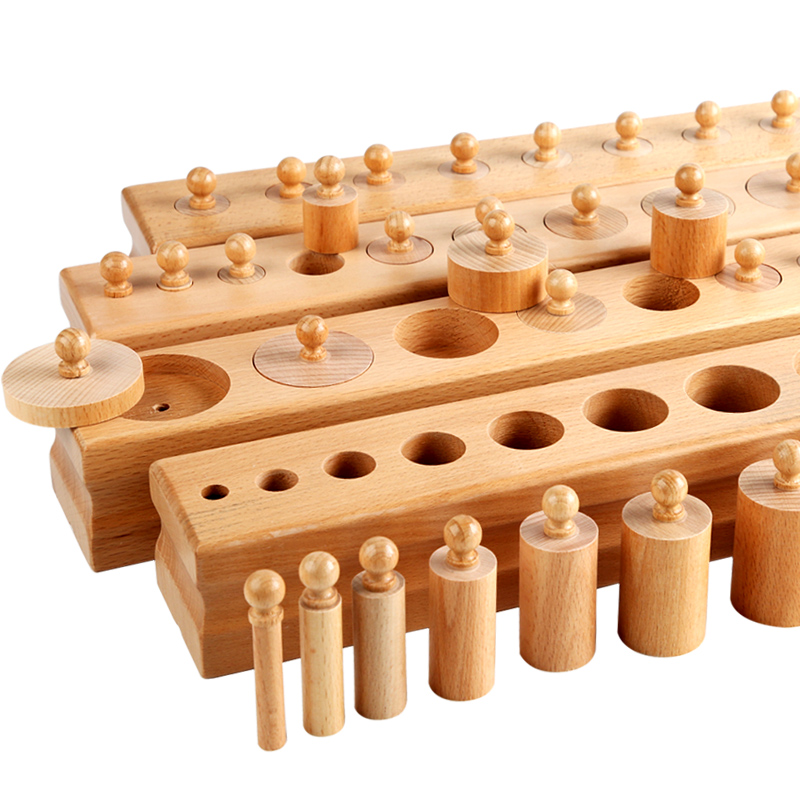 Montessori Teaching Aids Montessori Early Education Toys With Socket Mathematics Cylinder Family Pack Baby Infant Puzzle
