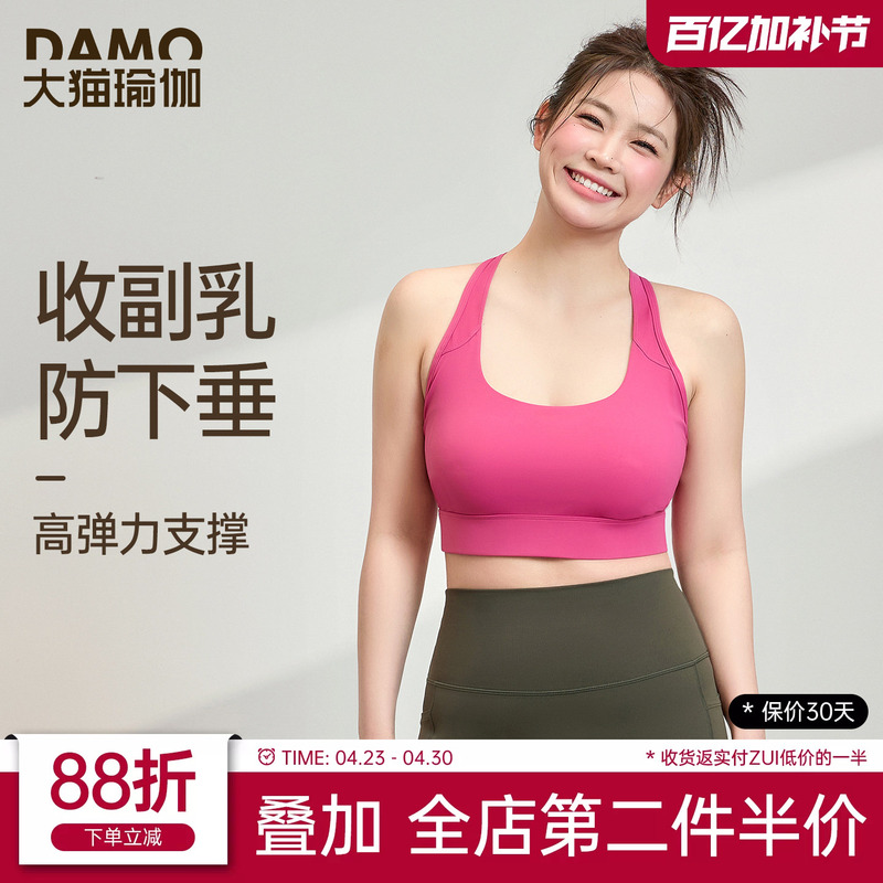 Sports Bra for Women Plus Size Fat mm Yoga Clothes Fitness Clothes Pilates Training Clothes High-Intensity Shock-Proof Sports Vest