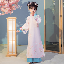 Girls Manchu clothing Spring and Autumn New Gege ancient Qing Dynasty court Princess flag clothing dance clothing childrens costume