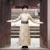 Childrens Hanfu Ming round-neck robe boy Tang suit young mans costume Guoxue suit autumn and winter Chinese style costume costume