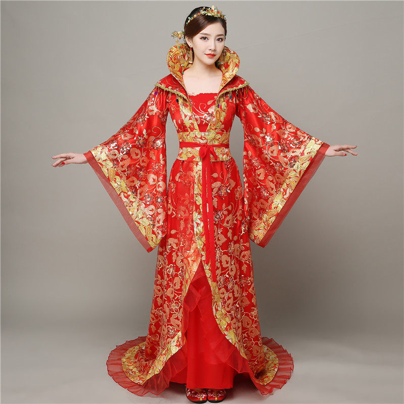 Ancient costume female noble concubine tailing ancient Tang Han costume Tang Dynasty queen princess court stage costume ancient style