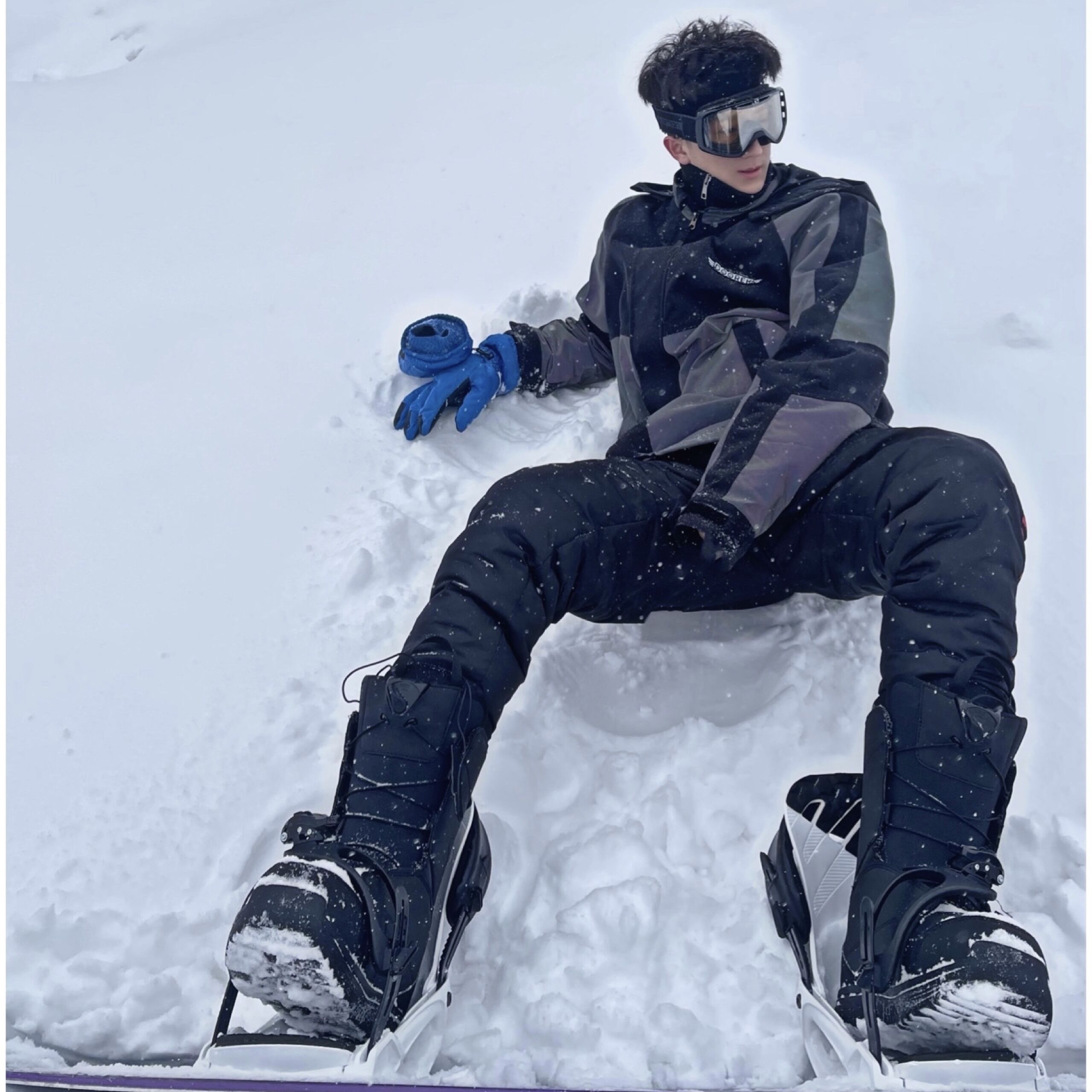 Long White Hills Ski Suit Leasing DOOREK Reflective Ski Suit Lovers large size for men and women Single double board waterproof