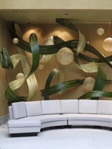 Wedding Bamboo Rafts, Bamboo Weaving, Bamboo Strips, Bamboo Art, Floral Art, Ceiling Decoration, Creative Decoration