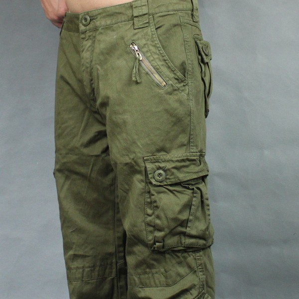 Match Maji rộng kích thước lớn quần cotton giản dị quần hip hop quần nhiều túi cộng với phân bón để tăng quần nam quần nam ống rộng