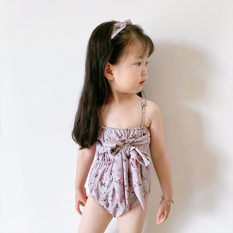 Children's swimsuit girl summer 2021 Princess South Korea can love Mengbao child conjoined floral holiday swimsuit