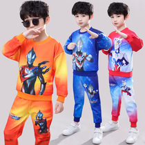 Altman clothes boy suit 2021 spring and autumn cartoon anime Net red fried street suit boys autumn clothes