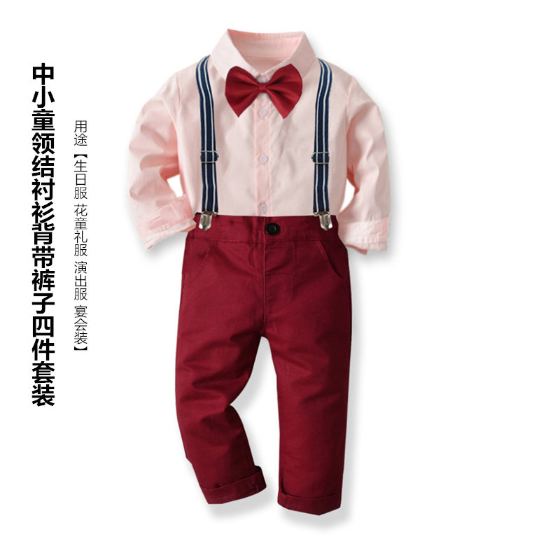One Year Old Baby Boy Suit Fashionable Korean Style Trendy Children New Year Clothes Pink Shirt Boy Clothes 3 6 Years Old Lazada Singapore