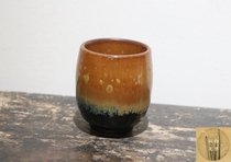 Solitary Japanese Showa Era Tianmu Glazed Holding Cup Master Cup and Winery Pottery Collection