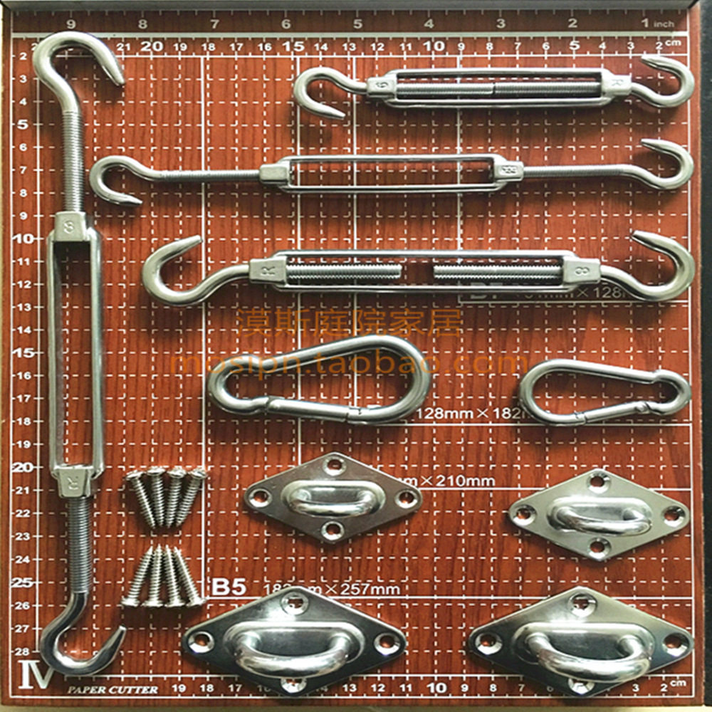 Moss 304 stainless steel Four corners sunscreen mesh suit accessories rings flower land screw rhomboid door buckle opening ring