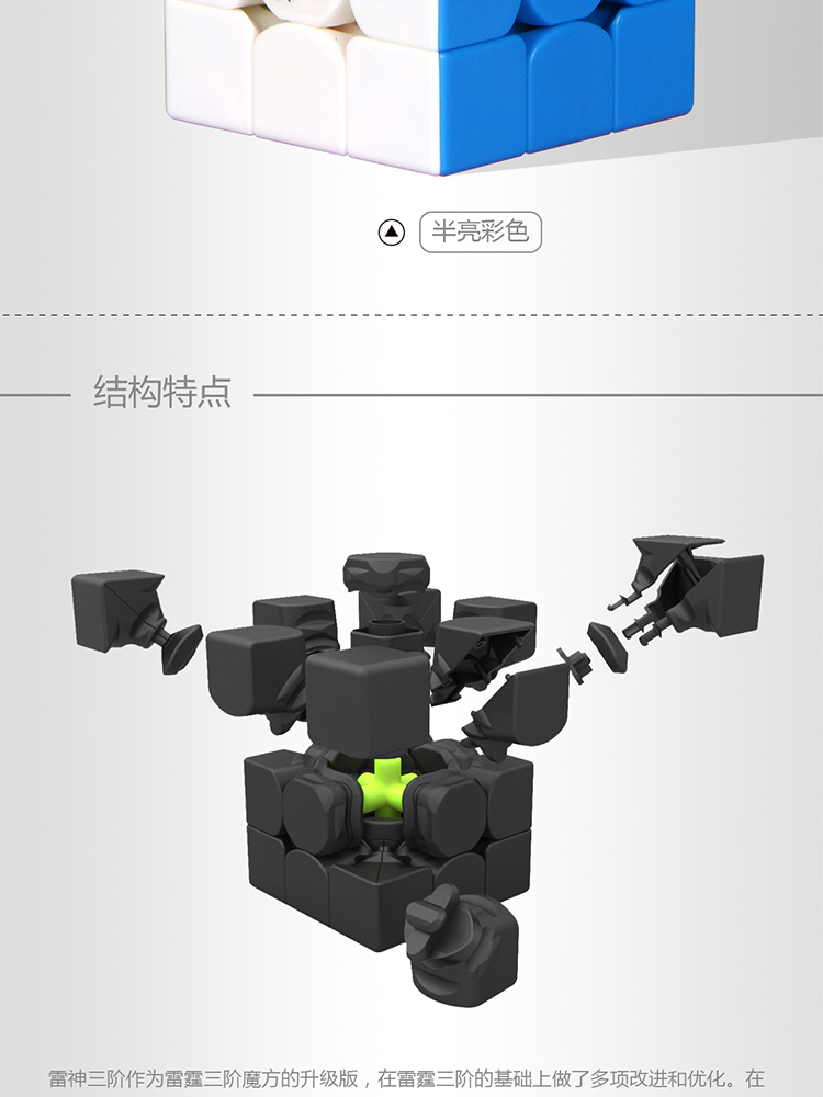 Qiyi Rubiks Square Gree God đặt hàng thứ ba Rubiks Cube Thunder Thứ 3 Rubiks Cube đồ chơi thông minh trò chơi trơn tru chuyên nghiệp để gửi hộp pp búp bê công chúa