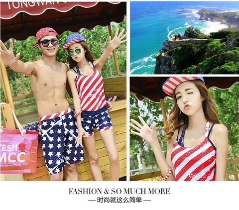 Ba mảnh bên bờ biển mẫu phù hợp với áo tắm nữ kích thước ngực tập hợp thép tấm bảo thủ bikini quần đi biển đồ biển cặp	