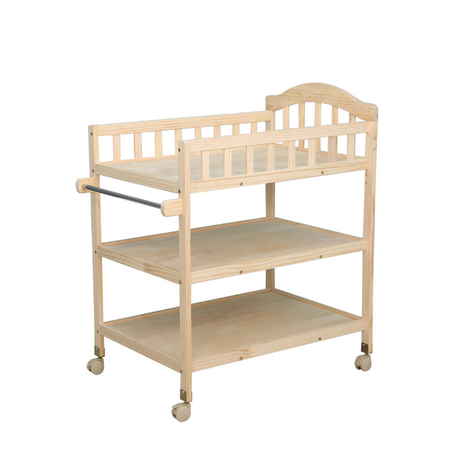 Multifunctional diaper table, baby care table, newborn solid wood paint-free maternal and child hygiene room, bathing, massage and caressing table