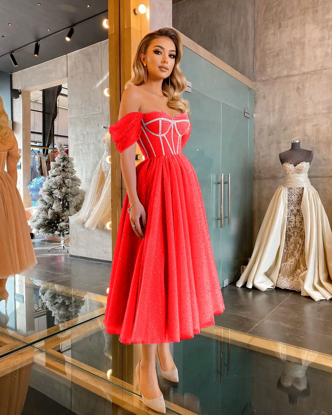Платье невесты с пайетками Princess Sequins, вечернее платье с пайетками