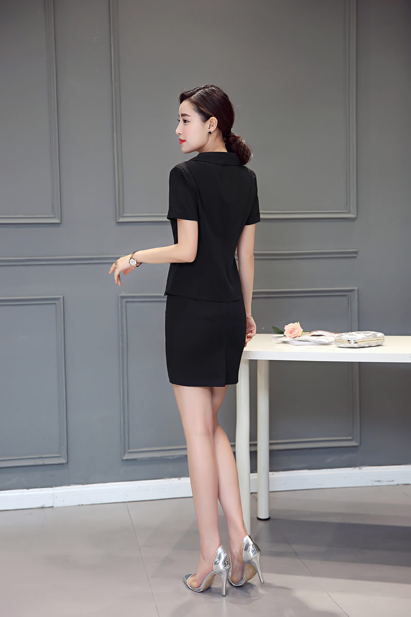 Bộ đồ nhỏ nữ ngắn tay áo mỏng Phiên bản Hàn Quốc của Slim chuyên nghiệp Bộ đồ nhỏ mặc áo liền quần nữ áo ngắn cỡ lớn các kiểu đầm đẹp