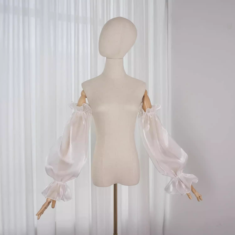 Organza Puff Sleeves Detachable Wedding Dress Accessories Loose Arm Cover Dance Performance Sleeve Cuffs