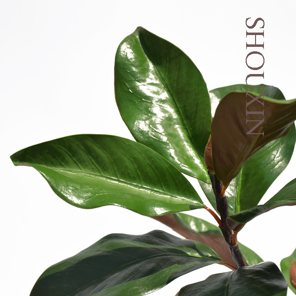 Simulation of magnolia leaf jade fake branches living room bedroom TV cabinet porch model room decoration Nordic foliage plants