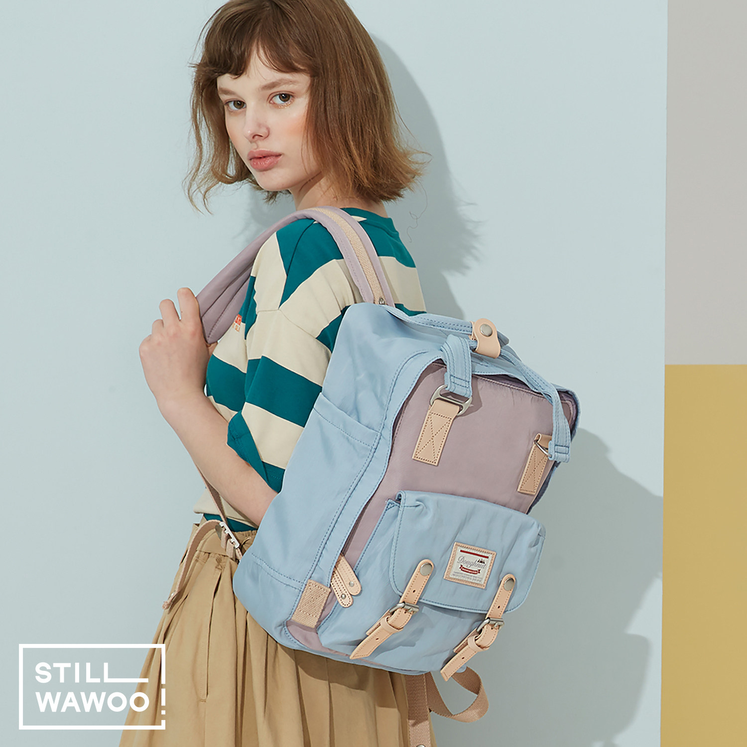 (One year warranty)Hong Kong Dole Doughnut Shoulder bag Women's book bag 16L college student bag