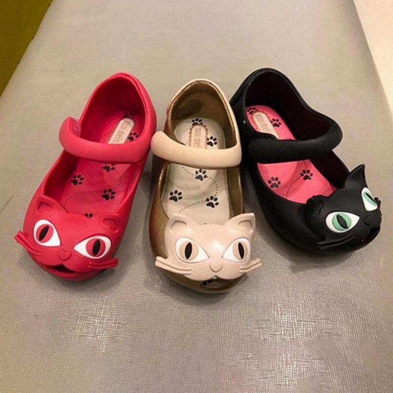 Brazilian Melissa Jelly Shoes, Small Size 7, Kitten Head Cartoon Children's Shoes, Princess Shoes, Stylish Girls' Single Shoes 30901