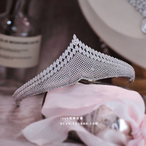 Micro-encrusted sparkling diamond queen crown bride wedding photo studio styling party birthday banquet tiara exquisite and unique