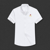 New pure white learning power Red song performance reception survey visit party emblem party member commemorative short sleeve shirt