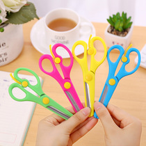 Kindergarten Children Elementary School Kids Handcrafted DIY cut paper elastic round head small scissors patterned safety cut paper small cut
