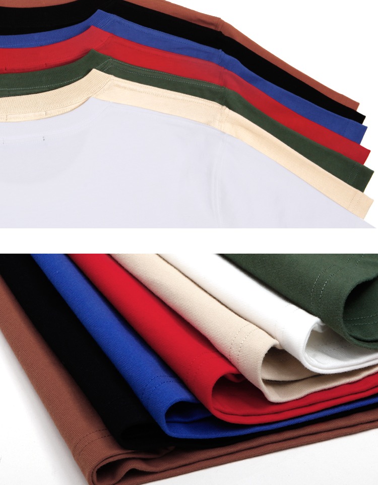 Trắng Nặng dày Chất lượng cao Áo thun màu đơn giản Áo phông cơ bản tay ngắn cổ tròn áo thun gucci
