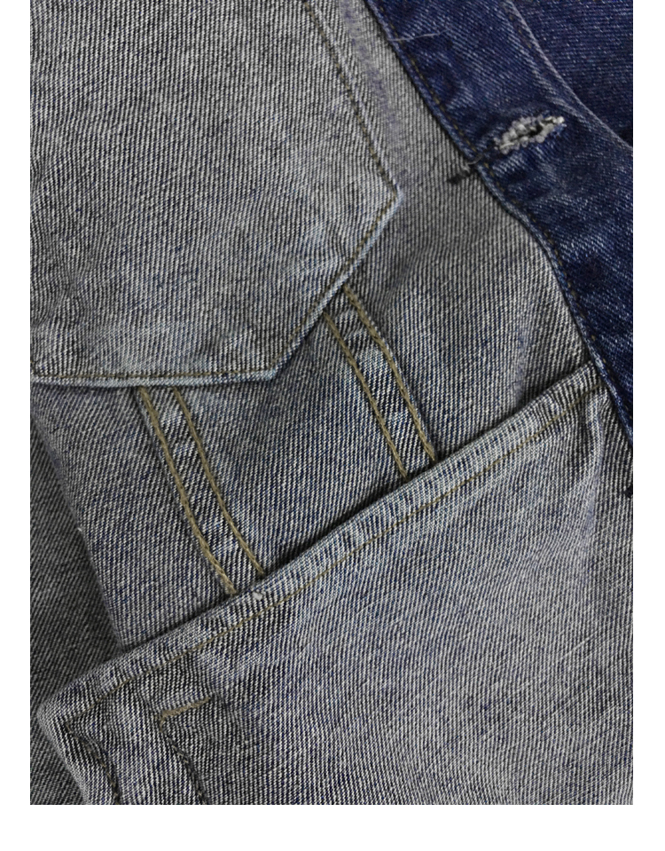 Người đàn ông sáng tạo ban đầu của nặng rửa denim mỏng áo khoác áo dụng cụ kích thước lớn Châu Âu và Hoa Kỳ đơn giản triều jeans