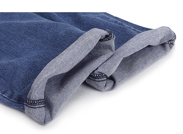 IDLT 90S ban đầu xù quần jeans rách cổ điển Cotton cotton lỏng giữa eo cao quần jeans nam Màu xanh đậm quần đùi