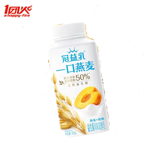 Mengniu Guanyi Milk Oats + Peach Flavored Yogurt 250g