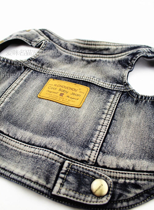 Quần áo thú cưng xấu xí mùa thu và mùa đông mới giản dị cotton cổ điển dày denim vest Quần áo chó Teddy - Quần áo & phụ kiện thú cưng áo con chó