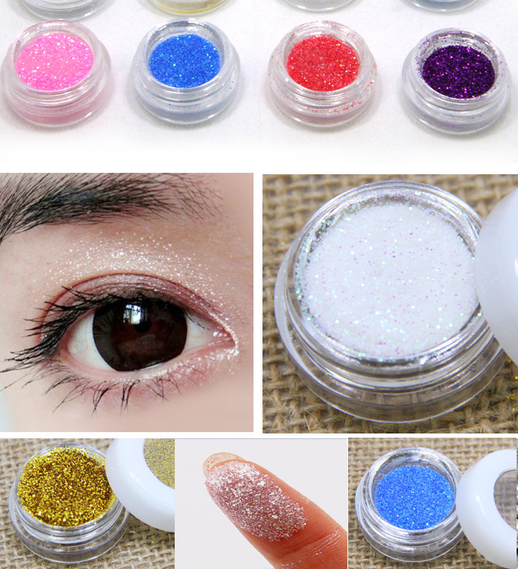 Giai đoạn trang điểm bóng mắt sequins lấp lánh tinh thể ngọc trai bóng mắt bột mắt trẻ em trang điểm hiển thị long lanh mắt góc vá bảng mắt mac
