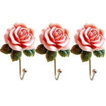 Resin rose porch coat rack key adhesive hook creative pastoral hanger Wall hanger room decoration wall decoration