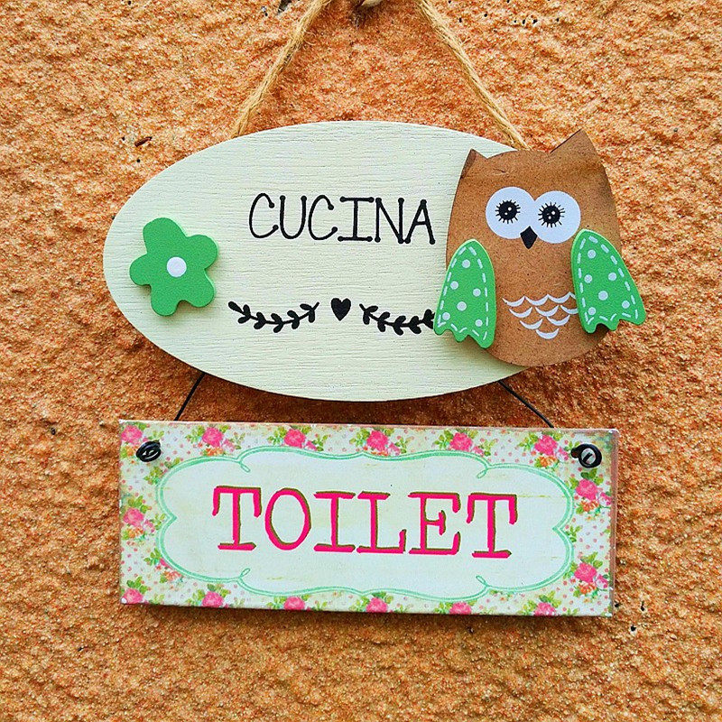Eurostyle restroom signs Band-card creative personality Bedroom blank door plate Makeup Room Kitchen Card Wooden