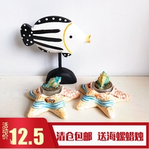 Nordic sea star Candlestick ceramic romantic Mediterranean Candlestick creative home furnishings wedding ornaments to send conch candles