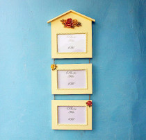 European classic retro personality three consecutive Rose Creative Home Wooden 6 inch frame decoration wall photo frame