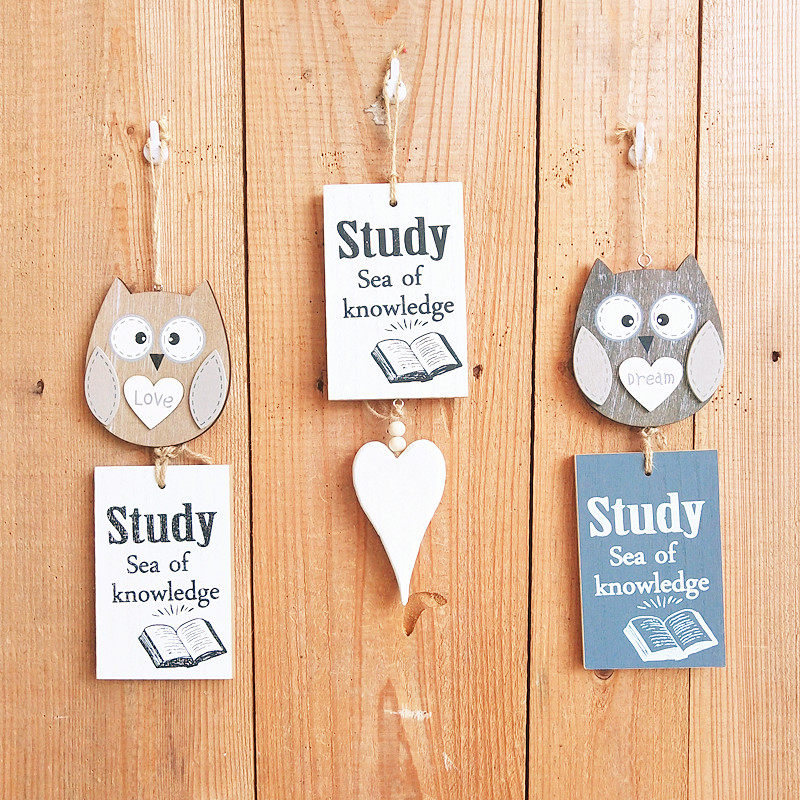 Nordic family door decoration study room study room door tag cute children's room wooden decoration house number creative home