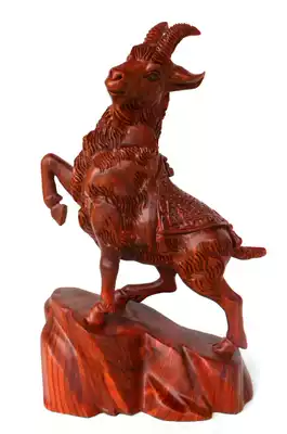 Red sandalwood carving animal zodiac sheep handicraft decoration Mahogany town house living room gift natal sheep