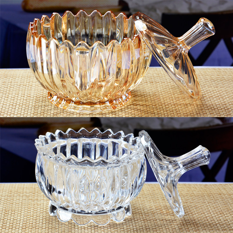 2 Euro-style extravagant crystal glass cover Pumpkin Fruits Pan Snack home Living room Multi-Kitchen Optional