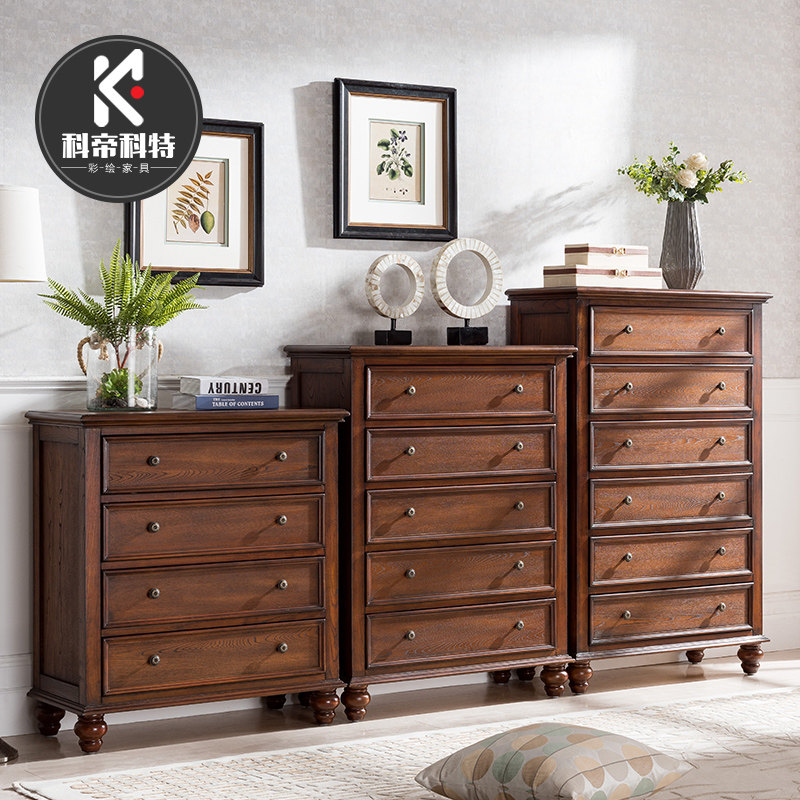 American solid wood cupboard cabinet cabinet bedroom cabinet against wall multi - functional living room cabinet 6 cupboard five - bucket cupboard