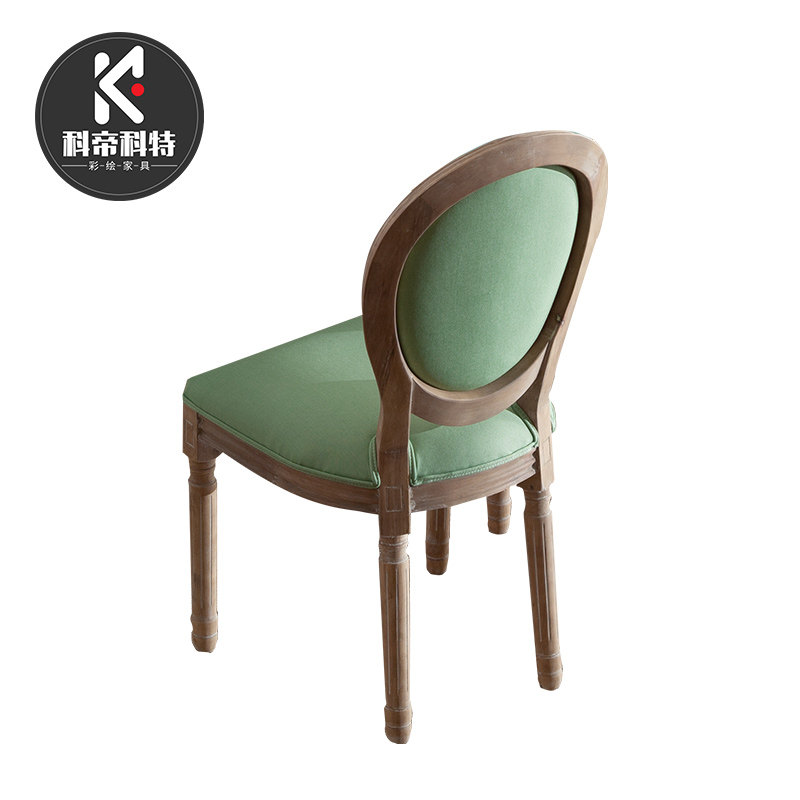Solid wood retro home dining room dining chair cafe backrest stool Nordic American minimalist country makeup chair